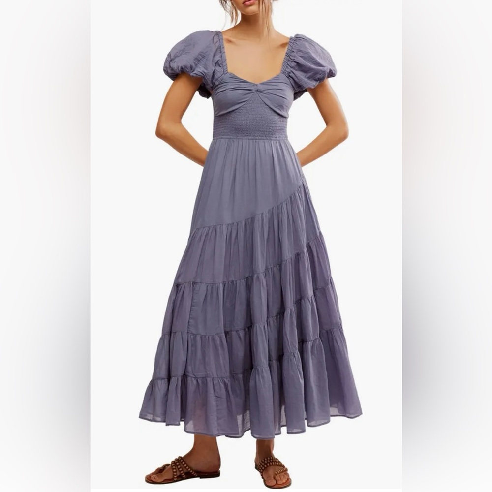 Sundrenched Smocked Puff Sleeve Maxi Dress